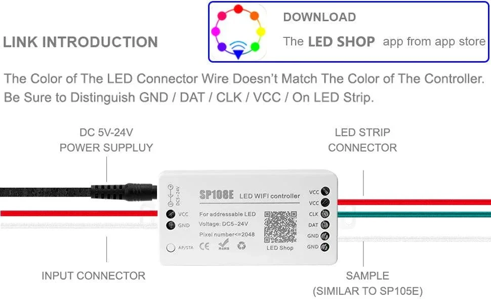 SP108E WiFi Controller DC 5V-24V For SK6812 SK6812-RGBW WS2812 WS2813 WS2811 AL2815 Digital Pixel Strip Light &Neon Flex 13 SP108E WiFi Controller DC 5V-24V For SK6812 SK6812-RGBW WS2812 WS2813 WS2811 AL2815 Digital Pixel Strip Light &Neon Flex - Image 11