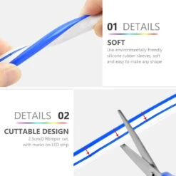 Mini Blue LED Neon Flex 6x12mm 12V 120LEDs/m IP65 Waterproof 2.5cm Kit -Atom Led 61AD6jtei0L. AC SL1001