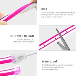 Pink LED Neon Flex DC 12V IP65 Waterproof 8x16mm 120 LEDs/M -Atom Led 61XtO7H82NL. AC SL1500