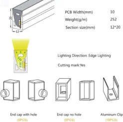 Silicone LED Neon Flex Diffuser Body For LED Strip 12x20mm -Atom Led 61yPdOdioYL. AC SL1000