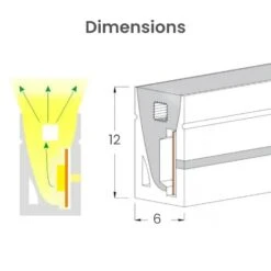 Mini Warm White Neon Flex 3000K 24V 6x12mm IP65 Waterproof 15m -Atom Led 6x12mmneonflexflatshape24V