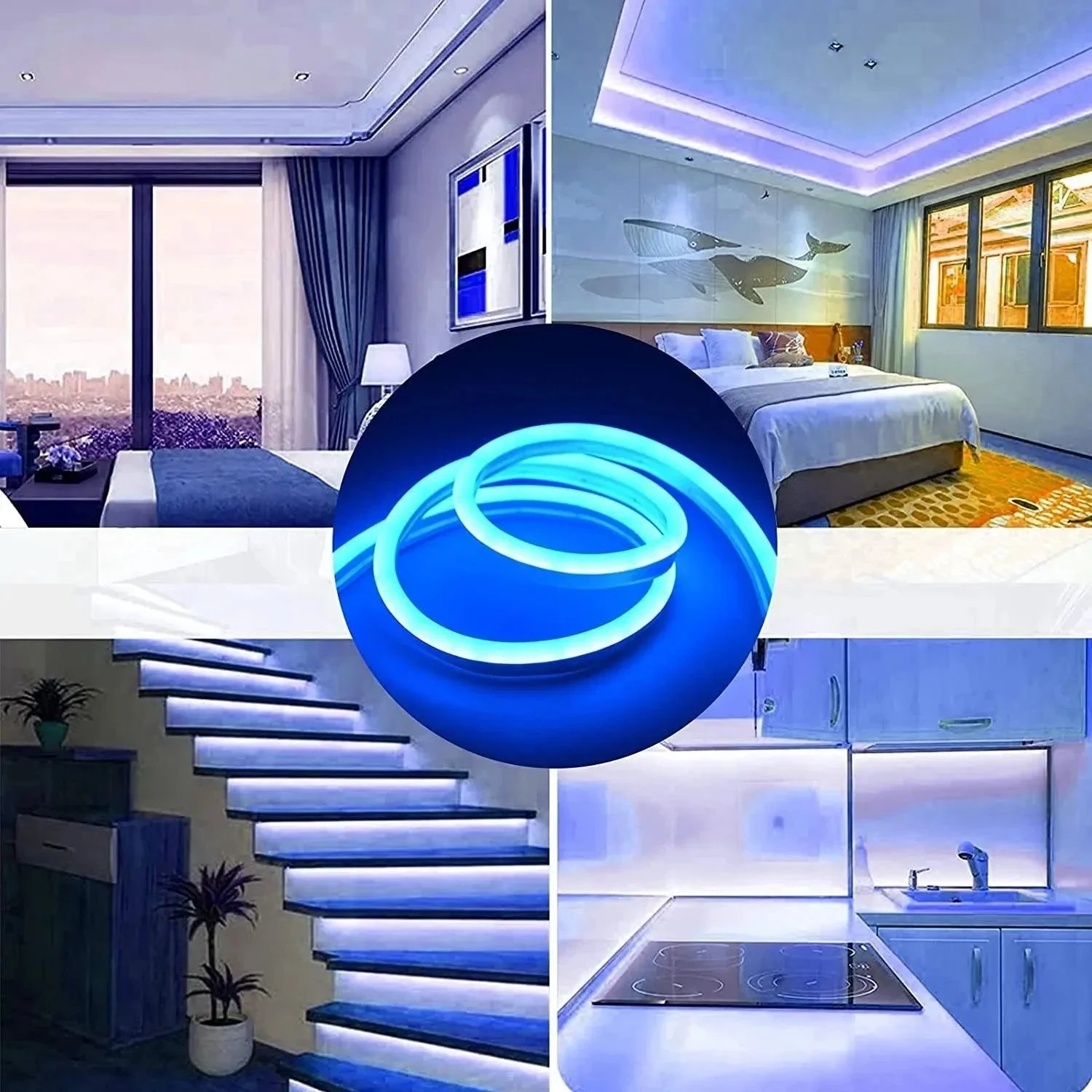 Blue LED Neon Flex DC 12V IP65 Waterproof 8x16mm 120 LEDs/M 10 Blue LED Neon Flex DC 12V IP65 Waterproof 8x16mm 120 LEDs/M - Image 8