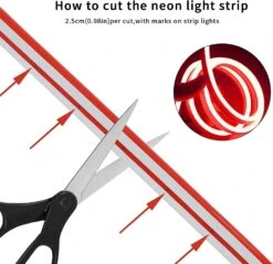 Red LED Neon Flex DC 12V IP65 Waterproof 8x16mm 120 LEDs/M 1cm Cut -Atom Led 71mRmfeQ4L. AC SL1500