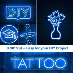 Mini Blue LED Neon Flex 6x12mm 12V 120LEDs/m IP65 Waterproof 2.5cm Kit -Atom Led 81 peGNgknL. AC SL1500