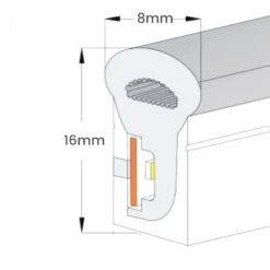 Warm White Neon Flex DC 12V IP65 Waterproof 8x16mm 120 LEDs/M Only -Atom Led ATOM LED Neon FLEX Single Colour Warm White 6 x 12mm 12V www.ukledlights.co .uk 2 4e9365ed 2fef 4345 b0ca 6211f0513795