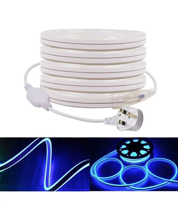 Blue Neon Flex Double Side 220V 240V 120LED/m 8x16mm IP67 WaterproofFull Kit 4 Blue Neon Flex Double Side 220V 240V 120LED/m 8x16mm IP67 WaterproofFull Kit - Image 2