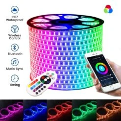 RGB LED Strip 220V 240V 120 LEDs/m IP65 Waterproof WIFI App Control Work With Google & Alexa -Atom Led ATOM LED RGB 144LED m 3 Line LED STRIP 220V WITH WIRELESS BLUETOOTH CONTROLLER APP 1 bceb7f3b d0e7 4724 add5 bfa928d8efd1