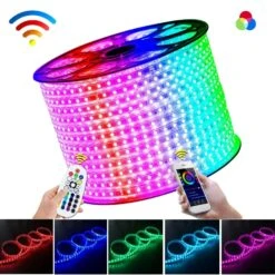 RGB LED Strip Light 220V 240V 60LEDs/m IP65 Waterproof WIFI App Control Work With Google & Alexa 19 RGB LED Strip Light 220V 240V 60LEDs/m IP65 Waterproof WIFI App Control Work With Google & Alexa -Atom Led ATOMLEDRGBNEONFLEX220V18x21mmWITHWIRELESSBLUETOOTHCONTROLLER APP 3 67cfa6f0 b220 45bf b9e0 e4d9ea8b4b14