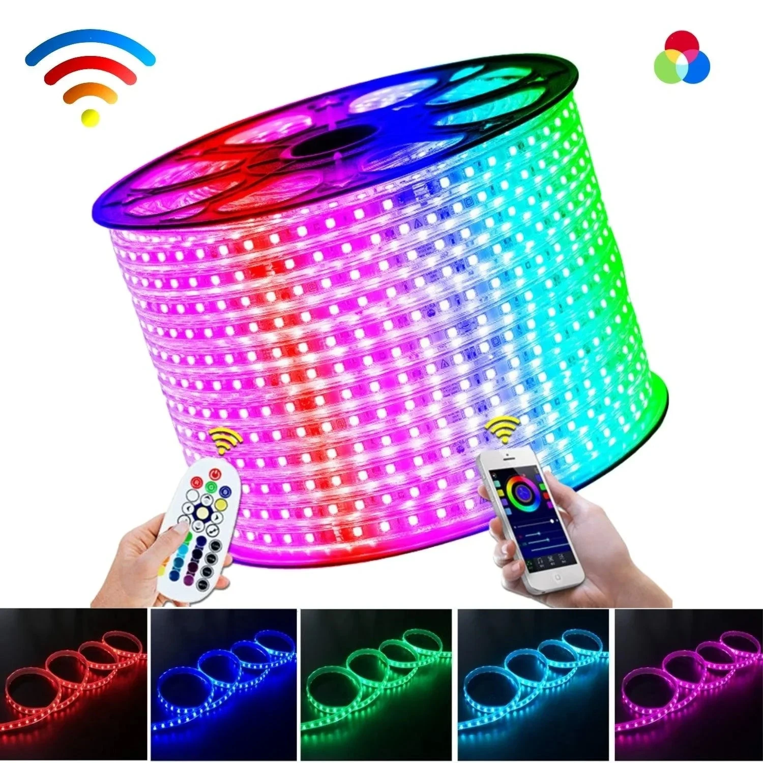 RGB LED Strip Light 220V 240V 60LEDs/m IP65 Waterproof WIFI App Control Work With Google & Alexa 5 RGB LED Strip Light 220V 240V 60LEDs/m IP65 Waterproof WIFI App Control Work With Google & Alexa - Image 3