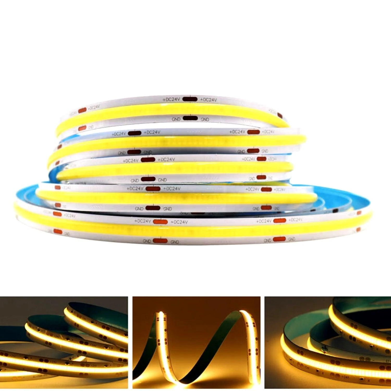 COB LED Strip Light Warm White 3000K 24V 352 LEDs/m IP20 Waterproof 5 COB LED Strip Light Warm White 3000K 24V 352 LEDs/m IP20 Waterproof - Image 3