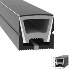 Black Silicone LED Neon Flex Tube Diffuser Body For LED Strip Light 16x16mm