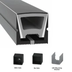 Black Silicone LED Neon Flex Tube Diffuser Body For LED Strip Light 16x16mm -Atom Led Blacksiliconeneonflexbodyforledstrip16x16mm 2