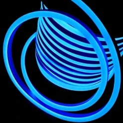 Blue LED Neon Flex 8x16mm 120LEDs/m AC 220 240V IP65 Waterproof With UK Plug -Atom Led BlueLEDNeonFlex8x16mmAC220V240V 1