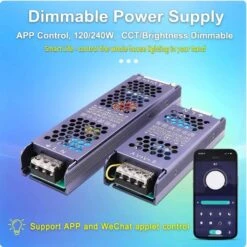 CCT LED Strip Dimmable Power Supply 24V Transformer With Dimmer 120W 450W LED Driver Bluetooth APP Control WW+CW -Atom Led CCTLEDStripDimmablePowerSupplyPSU24VTransformerwithDimmerFunction120W240WLEDDriverBluetoothMobileAPPControl 2