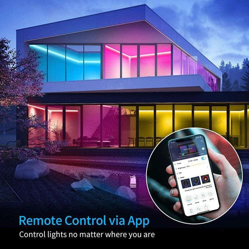 RGB LED Strip 220V 240V 60LEDs/m WiFi Tuya APP LED Controller With 24key Remote 9 RGB LED Strip 220V 240V 60LEDs/m WiFi Tuya APP LED Controller With 24key Remote - Image 7
