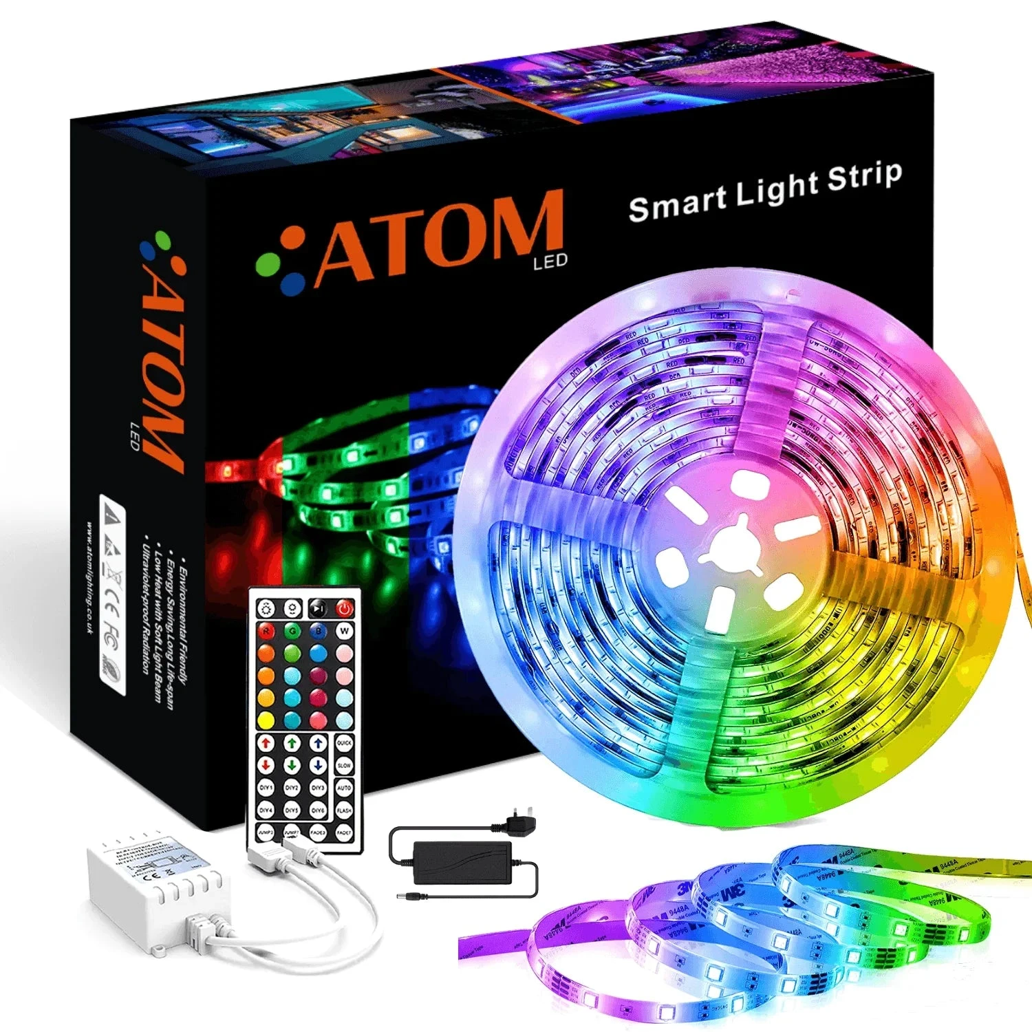 RGB LED Strip 12V IP65 Waterproof 60LED/m 5 Metre Kit 4 RGB LED Strip 12V IP65 Waterproof 60LED/m 5 Metre Kit - Image 2