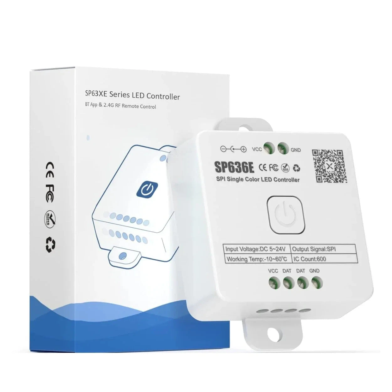 SP636E DC5-24V Addressable LED Strip Dimmer Bluetooth Music Control - Image 2