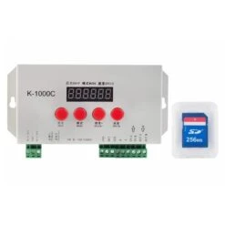 Digital RGB Pixel Controller K-1000C (T-1000S Updated) WS2812B WS2815 SK6812 WS2811 WS2801 LED Strip LED Matrix LED String 1536 Pixels Controller DC5-24V Addressable Programmable Controller With SD Card