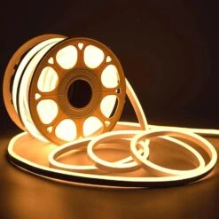 Warm White LED Neon Flex AC 220V 240V 8x16mm 120LEDs/m IP65 Waterproof With UK Plug