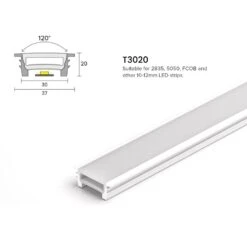 LED Neon Flex & LED Strip Silicone Cover Body Flexible Bendable 30x20mm