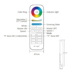 Miboxer 8 Zone RGB+CCT Remote FUT089 -Atom Led Miboxer8 ZoneRGB CCTRemoteFUT089