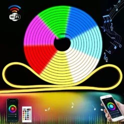 Mini RGB Neon Flex 12V 6x12mm IP65 Waterproof WIFI App Control Works With Alexa & Google Home 5 Metre Kit -Atom Led RGBNEONFLEX12VWIFIControl8x18mmWITHWIRELESSBLUETOOTHCONTROLLER APP dd61afa8 e7a7 4717 8ec2 11d396babdc5