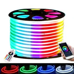RGB LED Neon Flex 220V 240V 10x18mm IP65 Dimmable Wireless Bluetooth App Control With Remote -Atom Led RGBNeonFlex10x20mm220V240V 1