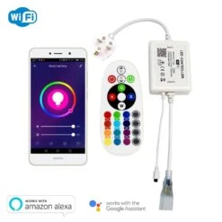RGB LED Strip 220V 240V 120 LEDs/m IP65 Waterproof WIFI App Control Work With Google & Alexa -Atom Led RGBNeonFlex220V240Vwificontroller 1 ce2c3984 78ef 4e2c 9e53 f7949d55a719
