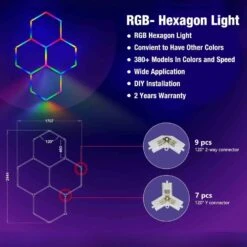 RGB Hexagrid LED Hexagon Ultrabright LED Multicolour Hex Lights - Four Hex Grid -Atom Led RGBhexagridledlights HexagonLightingRGB 11