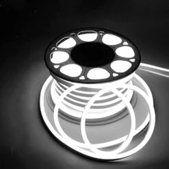 Cool White LED Neon Flex AC 220V 240V 8x16mm 120LEDs/m IP65 Waterproof With UK Plug