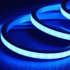 Blue LED Neon Flex 16x16mm 220V 240V Top Bending 120LEDs/m 20cm Cut IP65 Waterproof With UK Plug