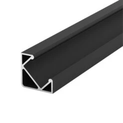 LED Strip Aluminium Corner Profile Black Milky Cover Channel 19x19mm -Atom Led ledstripcornerprofileblack19x19mm