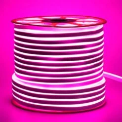Pink LED Neon Flex 220V 240V 8x16mm 120LEDs/m IP65 Waterproof With UK Plug