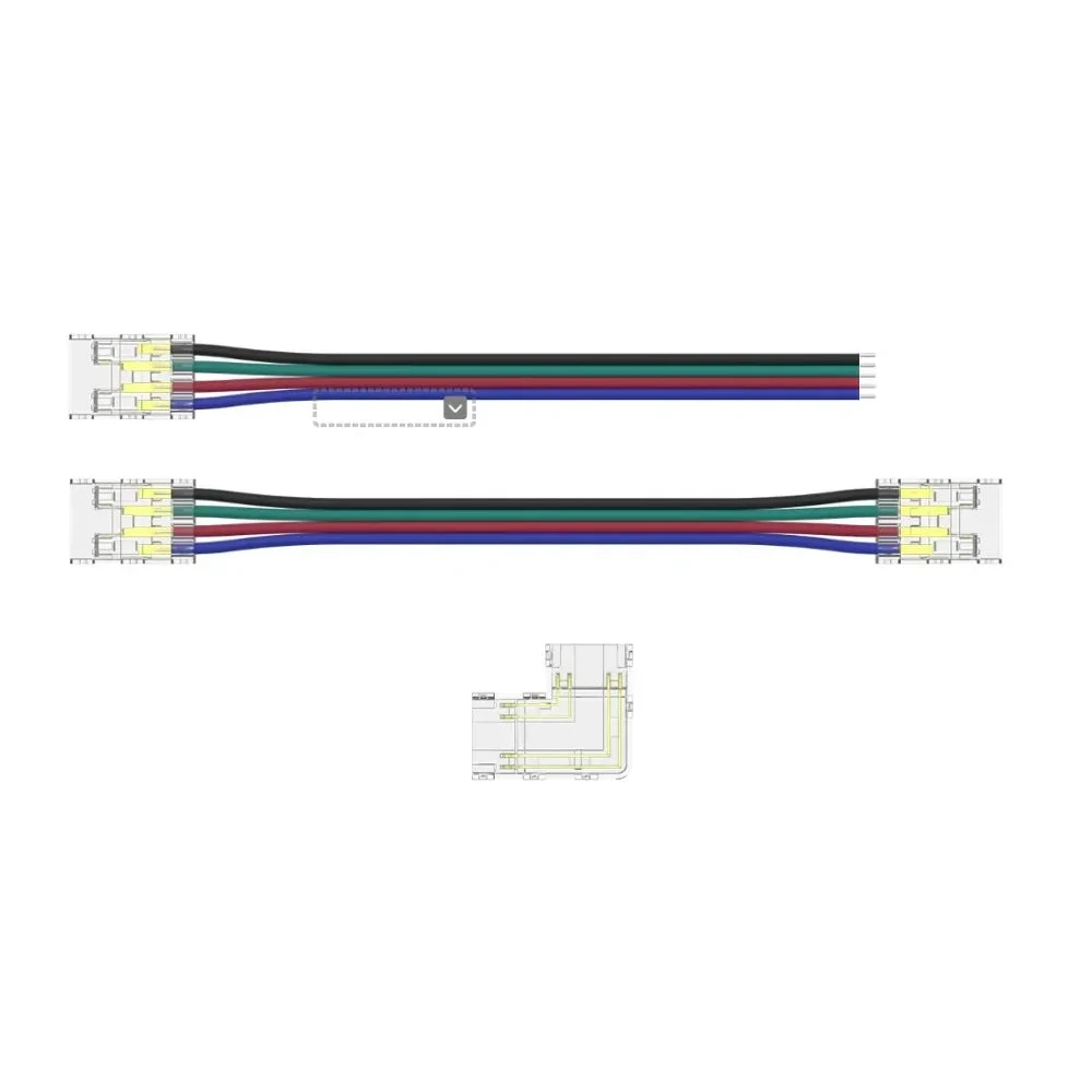 10mm 4-Pin Connectors Kit For RGB COB LED Strip Light IP20 3 10mm 4-Pin Connectors Kit For RGB COB LED Strip Light IP20