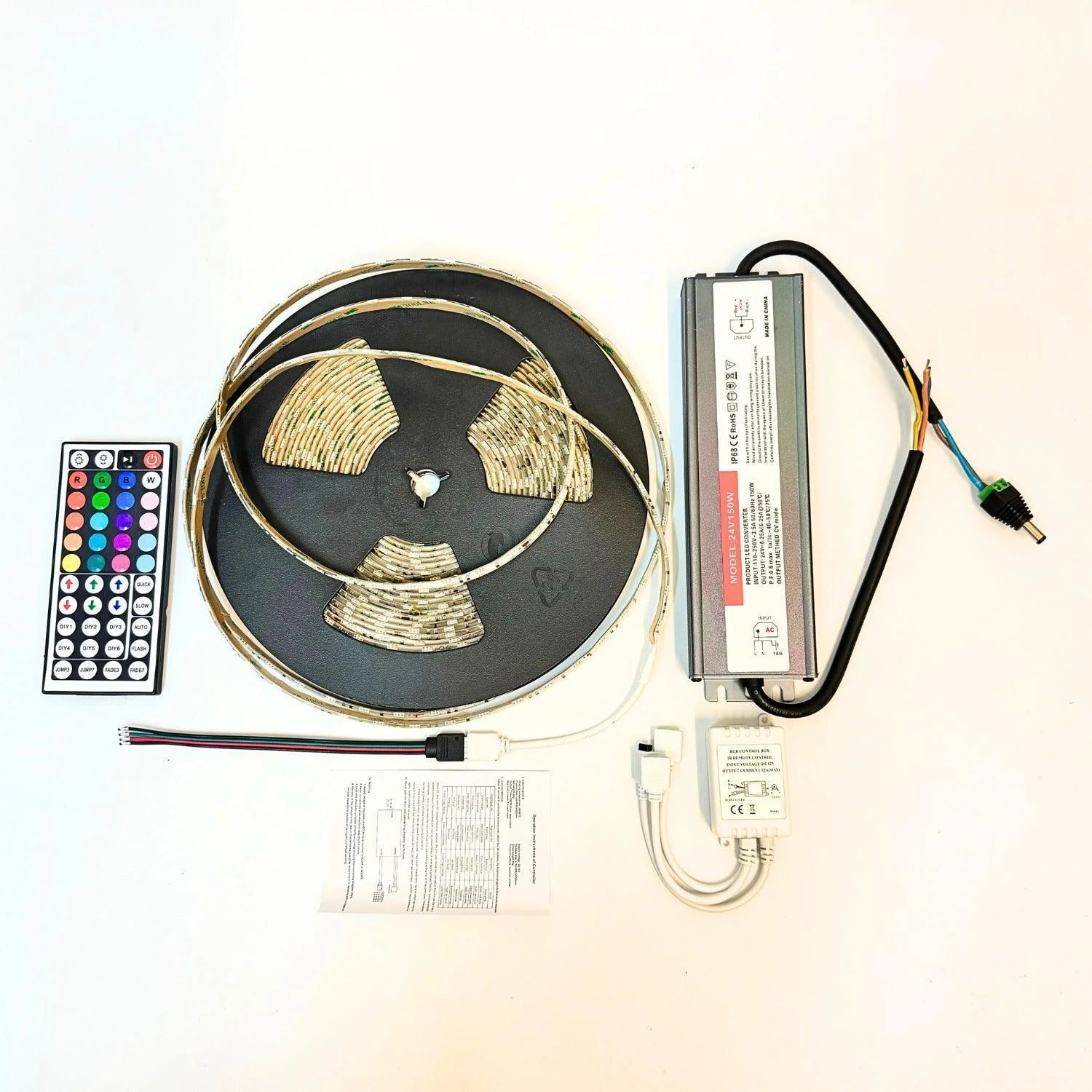 RGB LED Strip With WiFi Controller DC 24V 10m One Length 5050 IP65 Waterproof 60LED/m Full Kit 4 RGB LED Strip With WiFi Controller DC 24V 10m One Length 5050 IP65 Waterproof 60LED/m Full Kit - Image 2