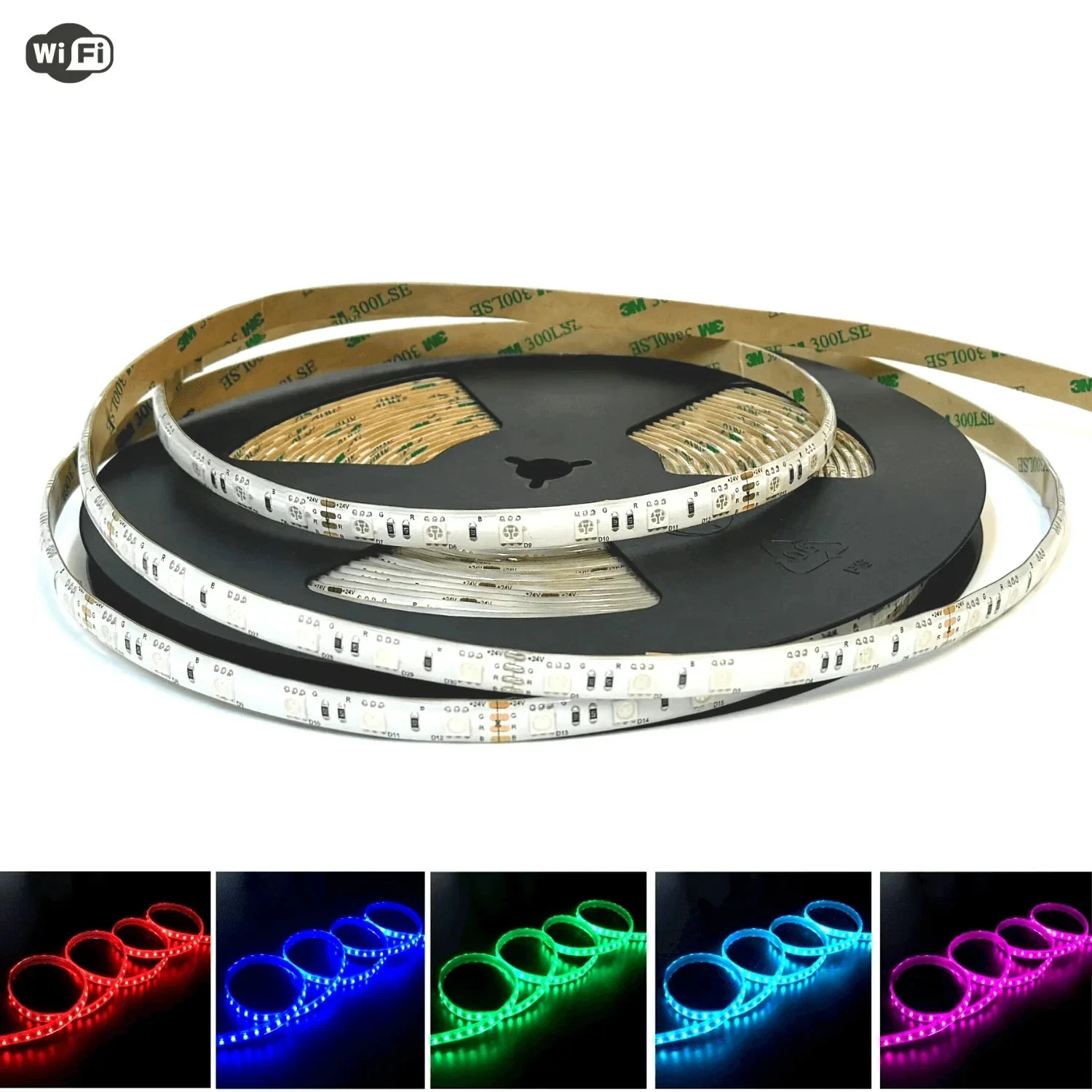 RGB LED Strip With WiFi Controller DC 24V 10m One Length 5050 IP65 Waterproof 60LED/m Full Kit 13 RGB LED Strip With WiFi Controller DC 24V 10m One Length 5050 IP65 Waterproof 60LED/m Full Kit - Image 11