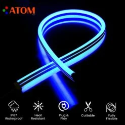 Blue Neon Flex Double Side 220V 240V 120LED/m 8x16mm IP67 WaterproofFull Kit 21 Blue Neon Flex Double Side 220V 240V 120LED/m 8x16mm IP67 WaterproofFull Kit -Atom Led s l1600 6