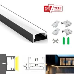LED Strip Aluminium Profile Channel Milky Cover Cabinet Aluminium Black