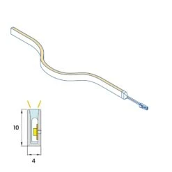 Mini Warm White Neon Flex 3000K 24V 4x10mm IP65 Waterproof 168 LEDs/m -Atom Led warmwhiteledneonflexminislimhorizontalbending4x10mm24v 6
