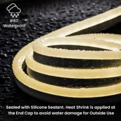 Warm White LED Neon Flex Double Side 220V 240V 120LED/m 8x16mm IP67 Waterproof Full Kit -Atom Led ww neon flex3