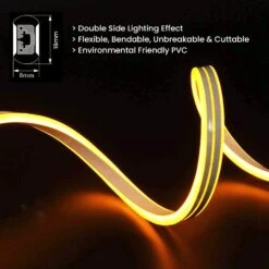 Warm White LED Neon Flex Double Side 220V 240V 120LED/m 8x16mm IP67 Waterproof Full Kit -Atom Led wwneonflex1